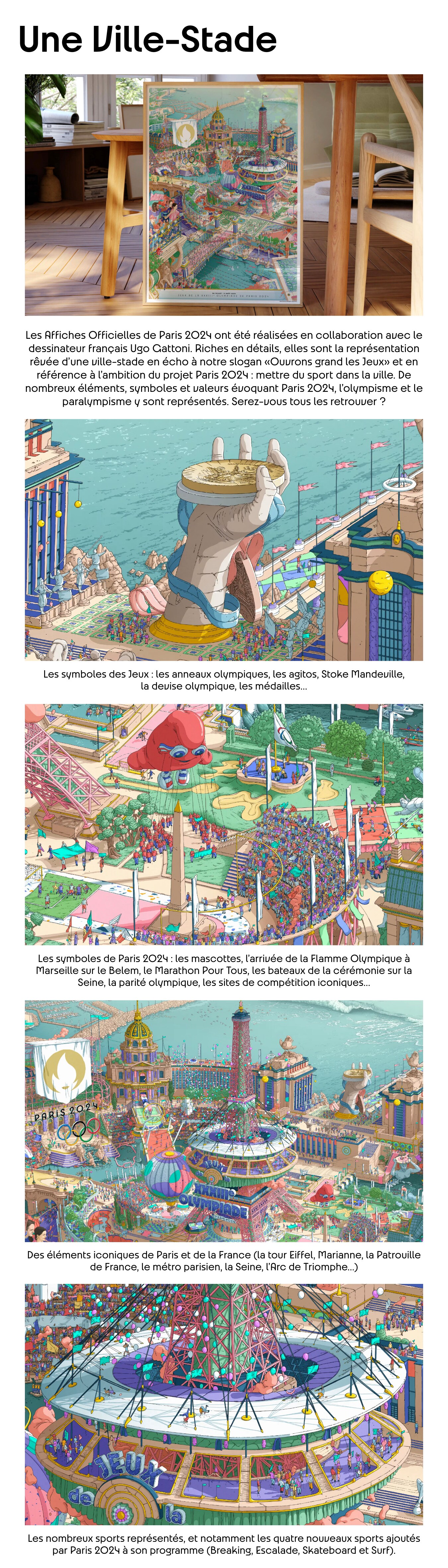 Affiches Officielles Des Jeux Olympiques Paris 2024 - Fabriquées En France